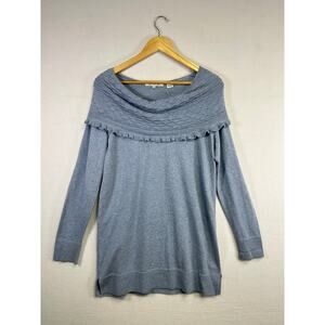 Woman's Blue Sweater Tunic - Size Medium Cottagecore Peasant Vintage